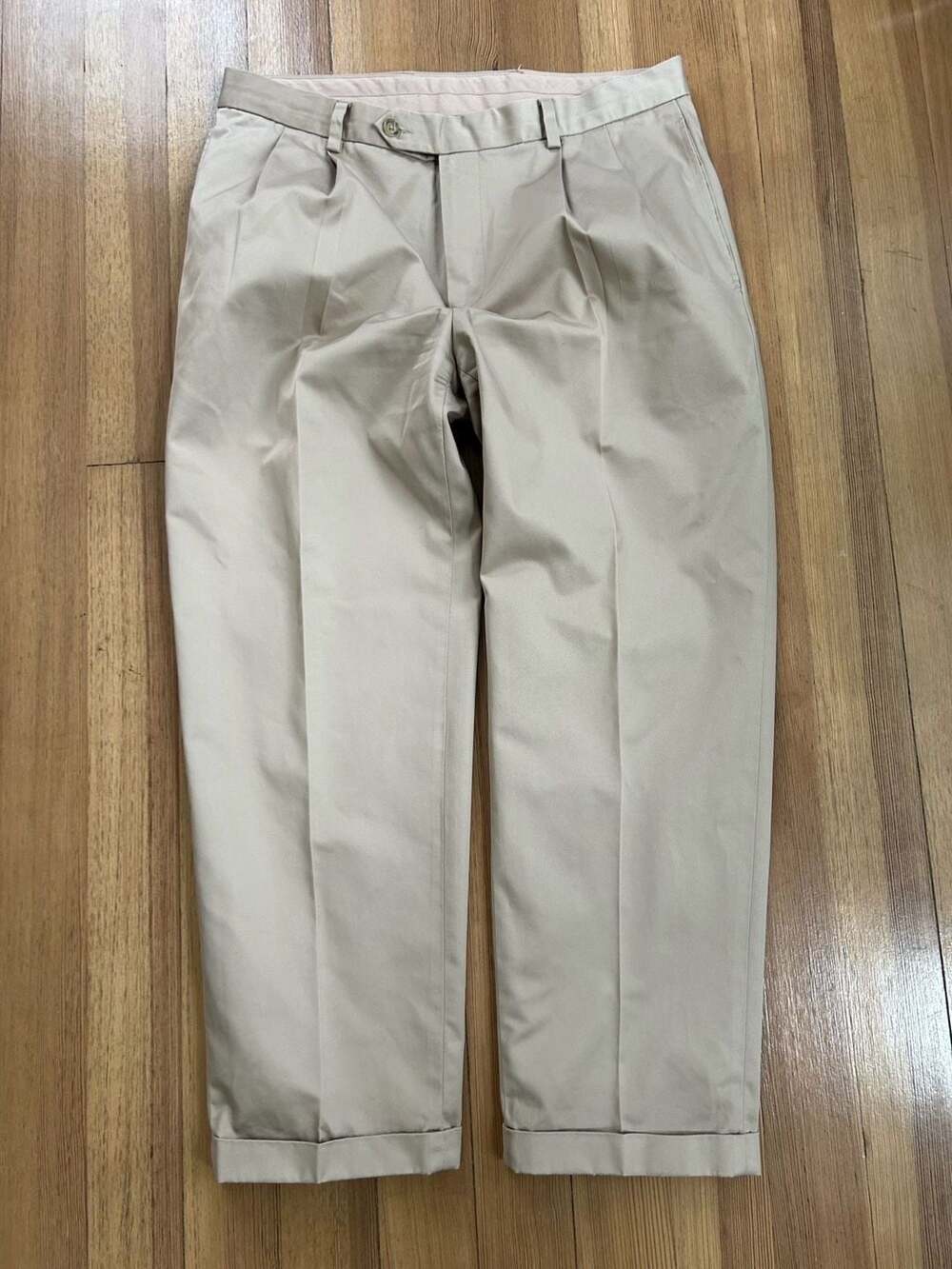 Jos. A. Bank Traveler 100% Cotton Cuffed Khaki Dress Pants, Size 36W x 29L
